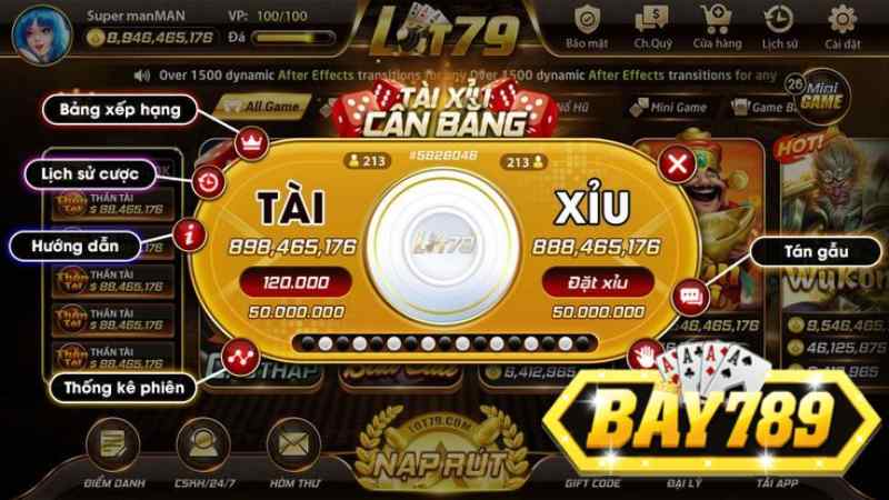 Hướng dẫn cách chơi game tài xỉu tại Bay789	